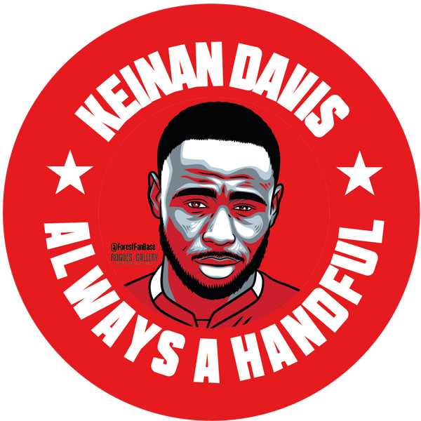Keinan Davis beer mats Forest striker Nottingham