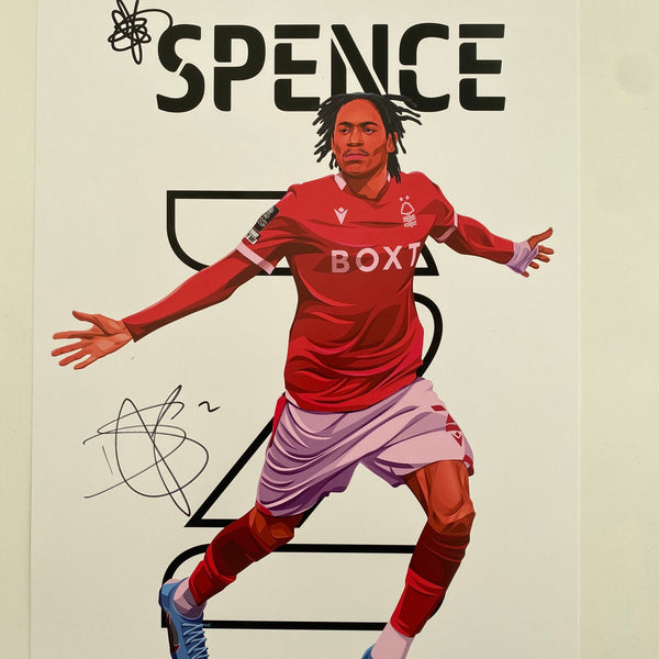 Signed Djed Spence print Nottingham Forest