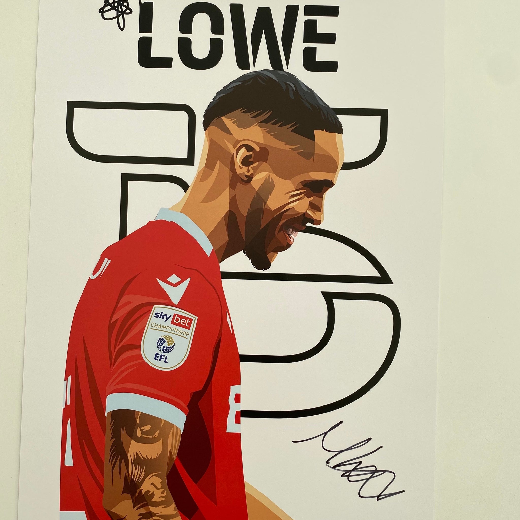 Max Lowe signed print Nottingham Forest Memorabilia 