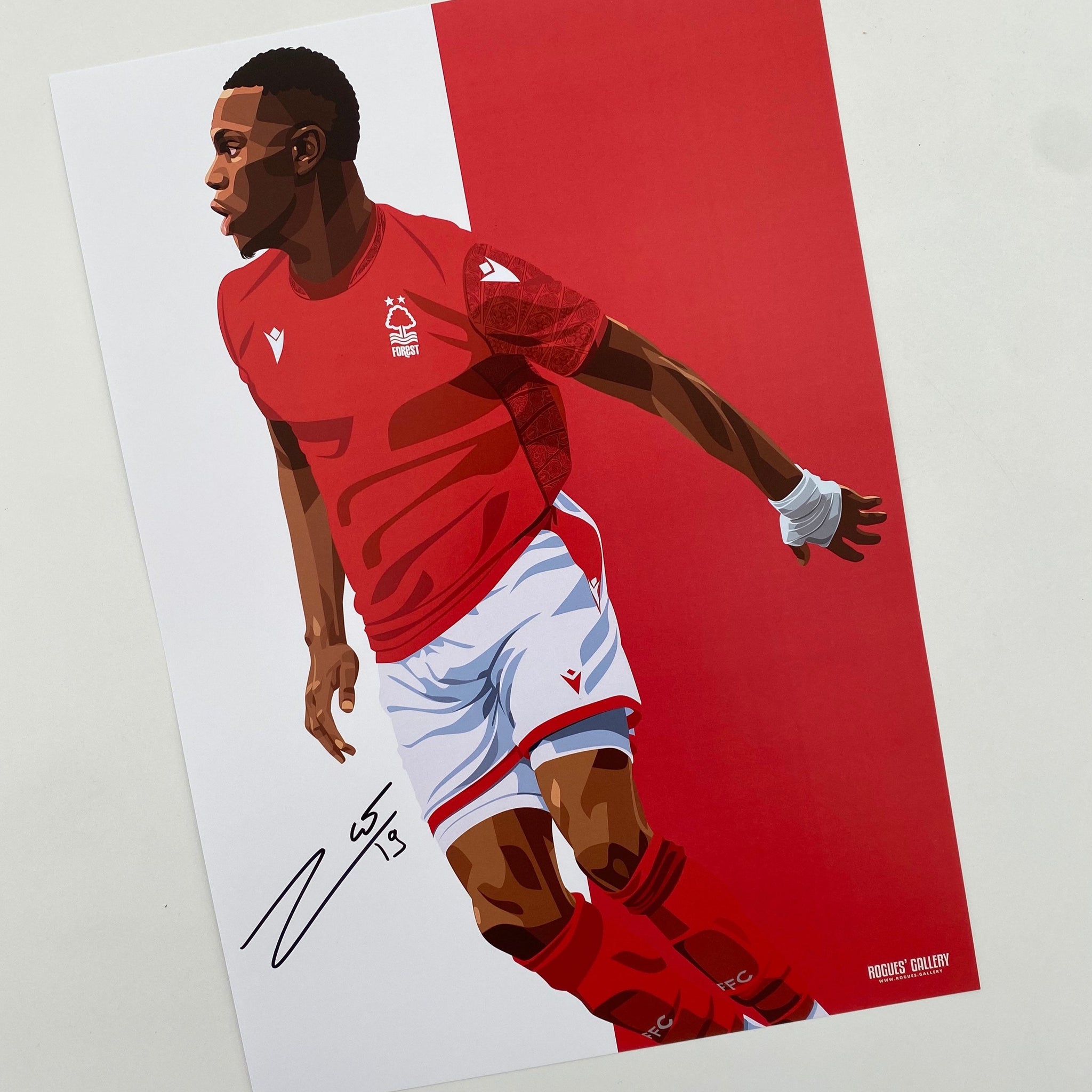 Moussa Niakhate signed poster Nottingham Forest NFFC
